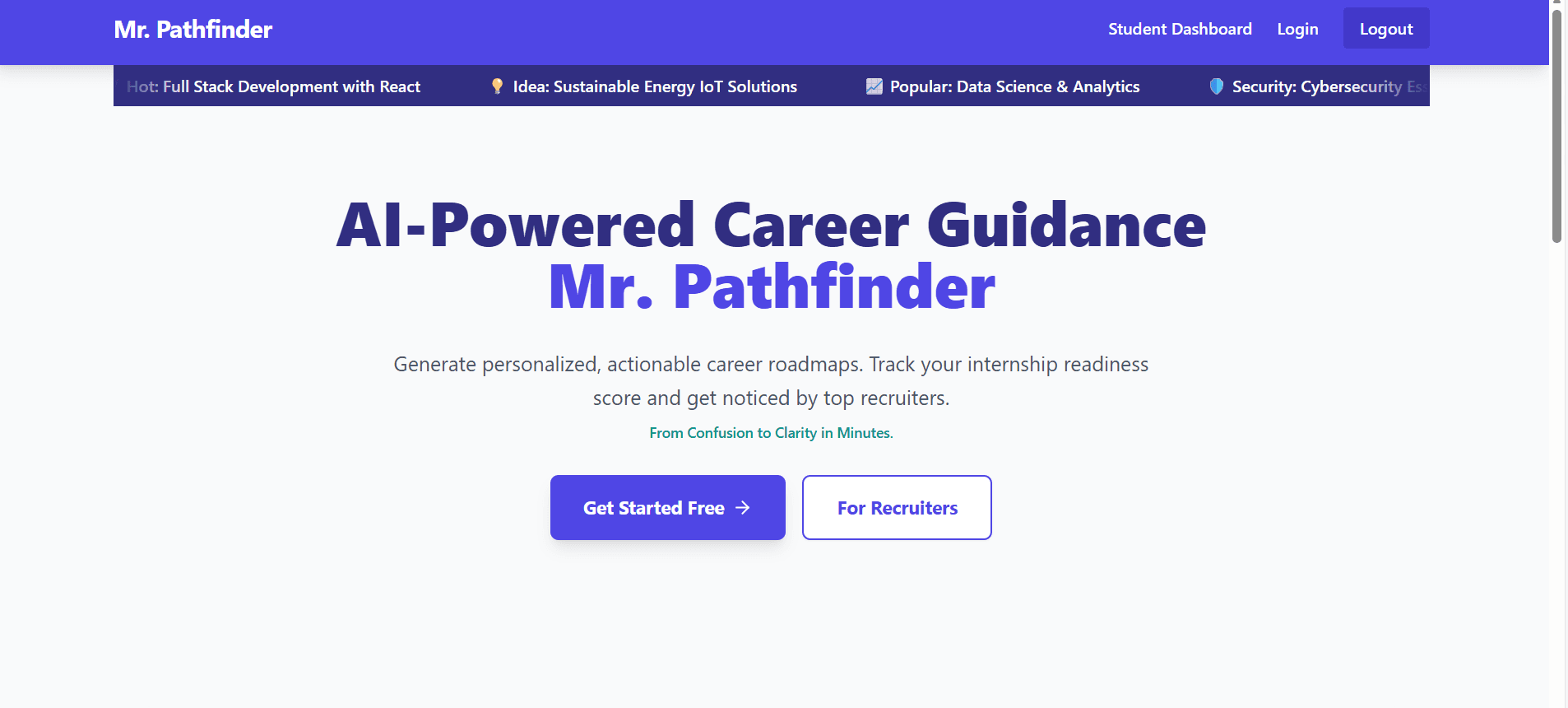 Mr. Pathfinder - AI Career Roadmap