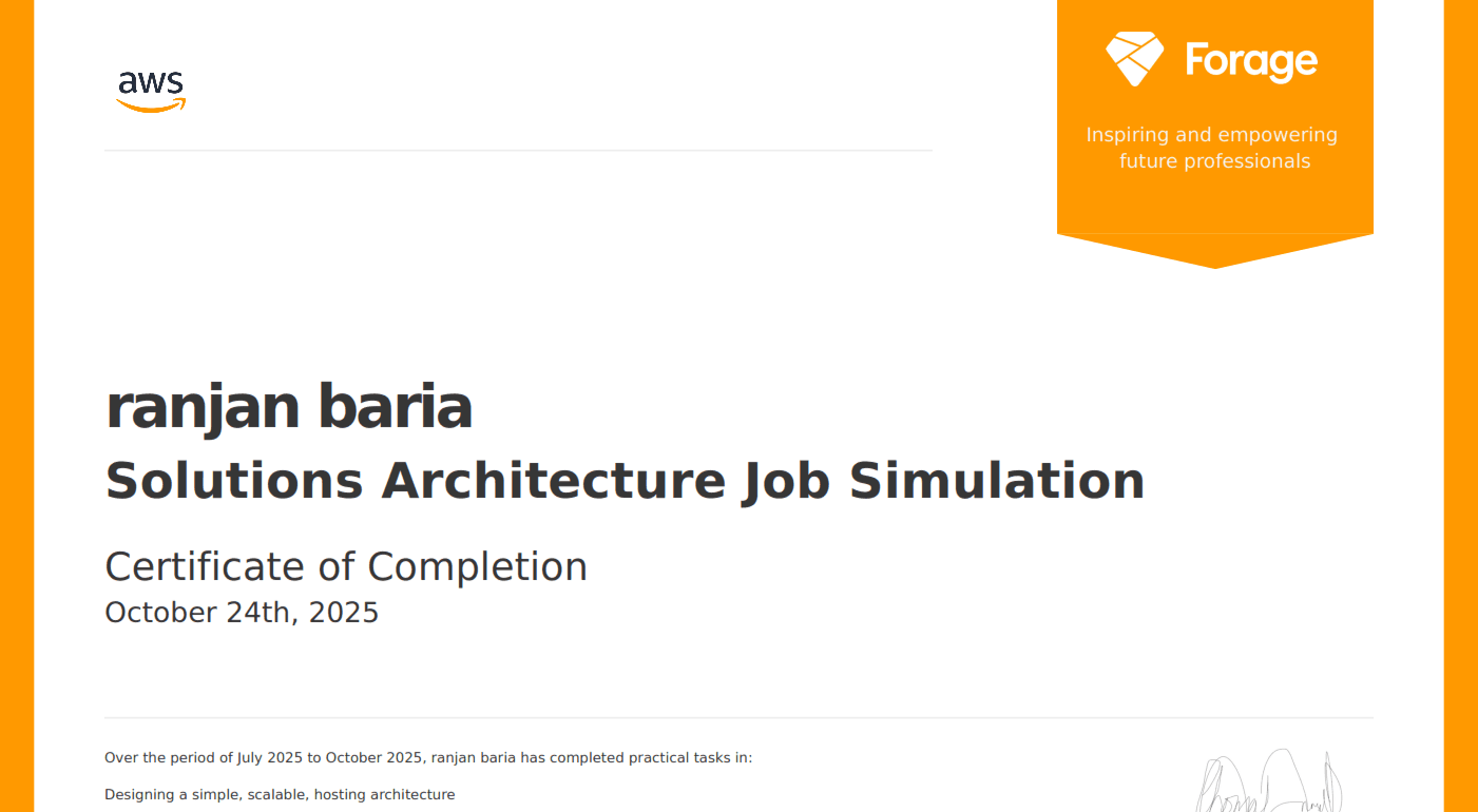 AWS Solutions Architecture job simulation