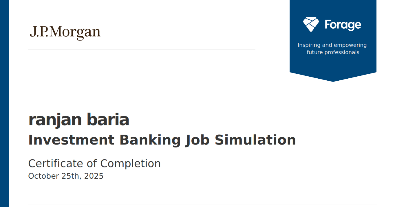 Investment Banking Job Simulation