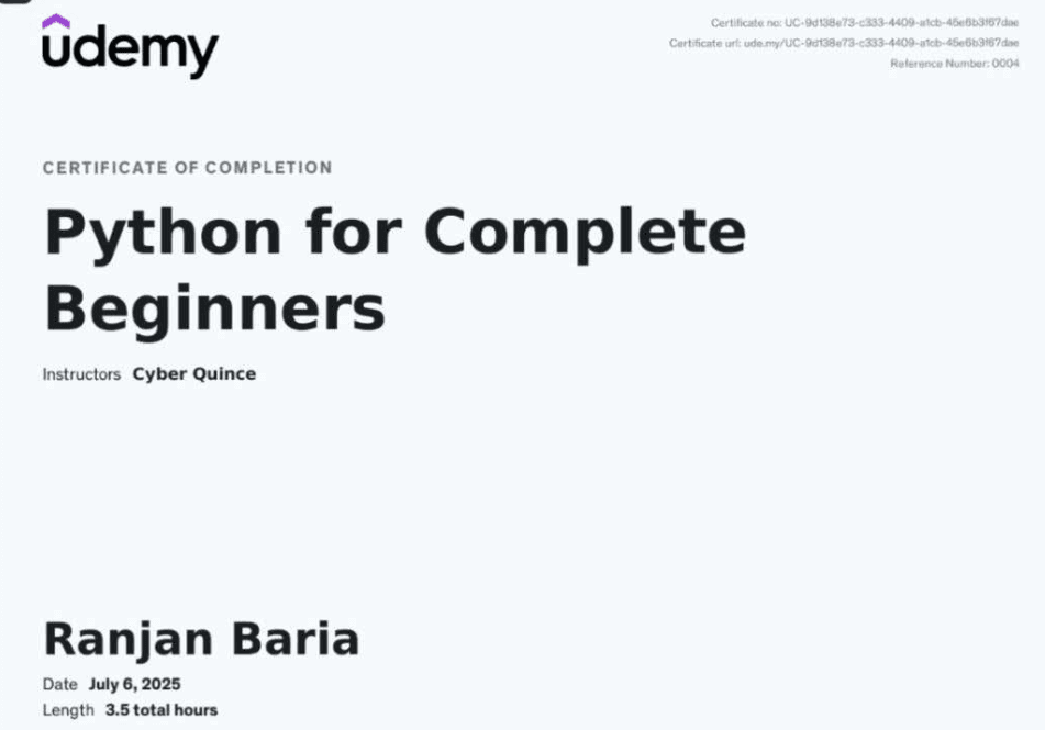 Python Certificate
